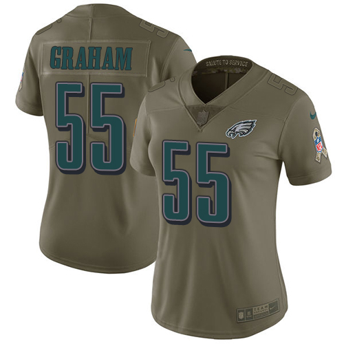 Nike Eagles #55 Brandon Graham Olive Women's Stitched NFL Limited 2017 Salute to Service Jersey Nike Eagles #55 Brandon Graham Olive Women's Stitched NFL Limited 2017 Salute to Service Jersey