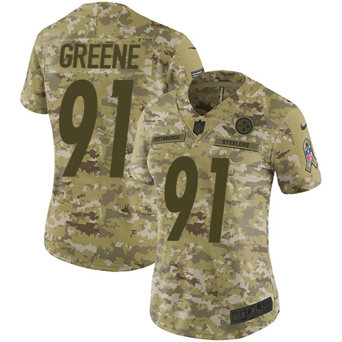 Nike Steelers #91 Kevin Greene Camo Women's Stitched NFL Limited 2018 Salute to Service Jersey Nike Steelers #91 Kevin Greene Camo Women's Stitched NFL Limited 2018 Salute to Service Jersey