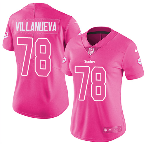 Nike Steelers #78 Alejandro Villanueva Pink Women's Stitched NFL Limited Rush Fashion Jersey Nike Steelers #78 Alejandro Villanueva Pink Women's Stitched NFL Limited Rush Fashion Jersey