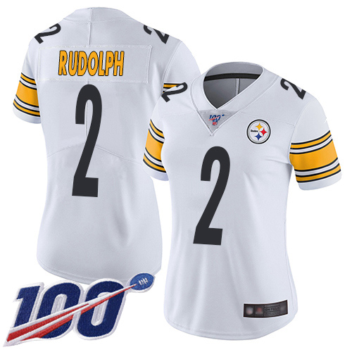 Nike Steelers #2 Mason Rudolph White Women's Stitched NFL 100th Season Vapor Limited Jersey Nike Steelers #2 Mason Rudolph White Women's Stitched NFL 100th Season Vapor Limited Jersey