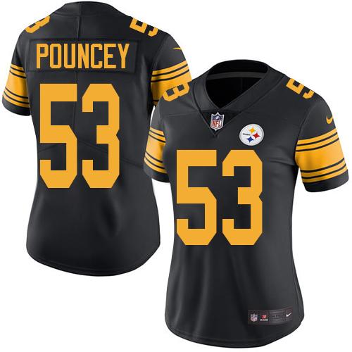Nike Steelers #53 Maurkice Pouncey Black Women's Stitched NFL Limited Rush Jersey Nike Steelers #53 Maurkice Pouncey Black Women's Stitched NFL Limited Rush Jersey
