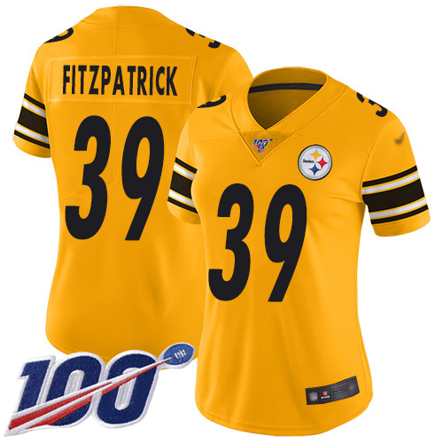 Nike Steelers #39 Minkah Fitzpatrick Gold Women's Stitched NFL Limited Inverted Legend 100th Season Jersey Nike Steelers #39 Minkah Fitzpatrick Gold Women's Stitched NFL Limited Inverted Legend 100th Season Jersey