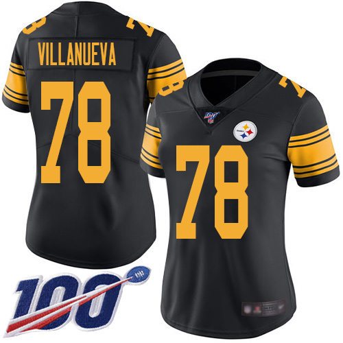 Nike Steelers #78 Alejandro Villanueva Black Women's Stitched NFL Limited Rush 100th Season Jersey Nike Steelers #78 Alejandro Villanueva Black Women's Stitched NFL Limited Rush 100th Season Jersey