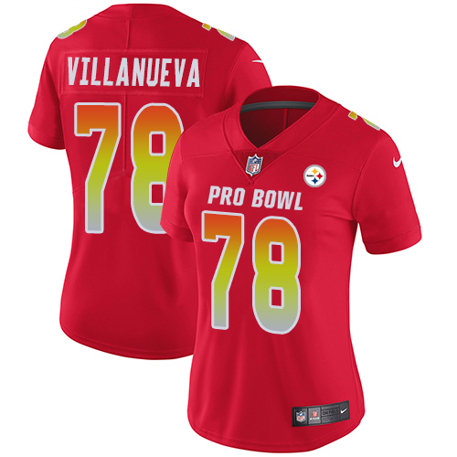 Nike Steelers #78 Alejandro Villanueva Red Women's Stitched NFL Limited AFC 2019 Pro Bowl Jersey Nike Steelers #78 Alejandro Villanueva Red Women's Stitched NFL Limited AFC 2019 Pro Bowl Jersey