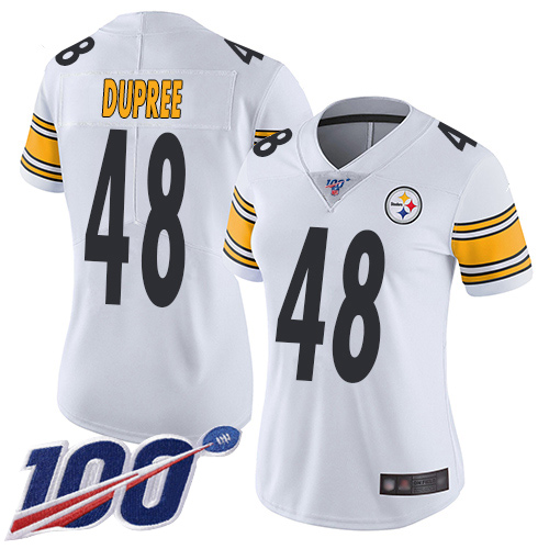 Nike Steelers #48 Bud Dupree White Women's Stitched NFL 100th Season Vapor Limited Jersey Nike Steelers #48 Bud Dupree White Women's Stitched NFL 100th Season Vapor Limited Jersey
