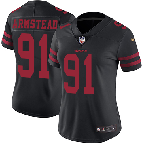 Nike 49ers #91 Arik Armstead Black Alternate Women's Stitched NFL Vapor Untouchable Limited Jersey Nike 49ers #91 Arik Armstead Black Alternate Women's Stitched NFL Vapor Untouchable Limited Jersey