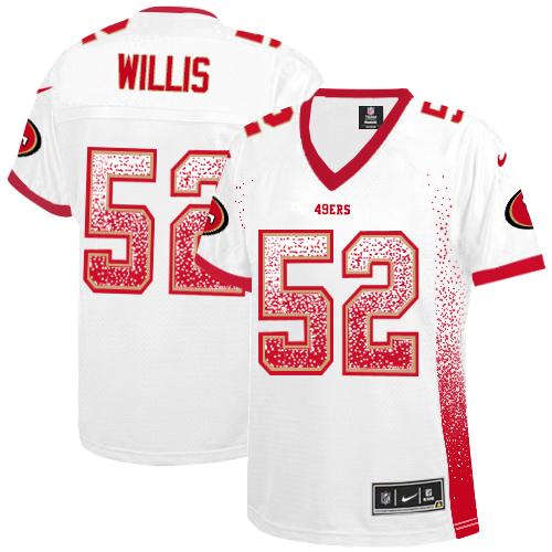 Nike 49ers #52 Patrick Willis White Women's Stitched NFL Elite Drift Fashion Jersey Nike 49ers #52 Patrick Willis White Women's Stitched NFL Elite Drift Fashion Jersey