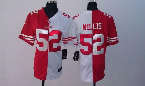 Nike 49ers #52 Patrick Willis Red/White Women's Stitched NFL Elite Split Jersey Nike 49ers #52 Patrick Willis Red/White Women's Stitched NFL Elite Split Jersey