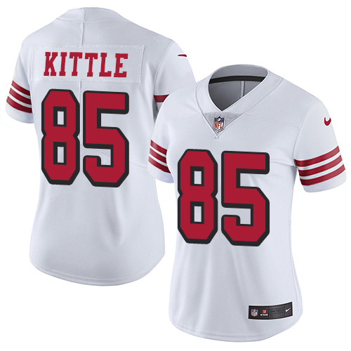 Nike 49ers #85 George Kittle White Rush Women's Stitched NFL Vapor Untouchable Limited Jersey Nike 49ers #85 George Kittle White Rush Women's Stitched NFL Vapor Untouchable Limited Jersey