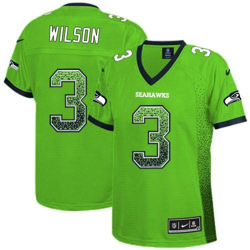 Nike Seahawks #3 Russell Wilson Green Women's Stitched NFL Elite Drift Fashion Jersey Nike Seahawks #3 Russell Wilson Green Women's Stitched NFL Elite Drift Fashion Jersey