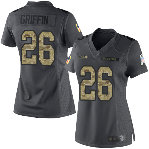 Nike Seahawks #26 Shaquem Griffin Black Women's Stitched NFL Limited 2016 Salute to Service Jersey Nike Seahawks #26 Shaquem Griffin Black Women's Stitched NFL Limited 2016 Salute to Service Jersey