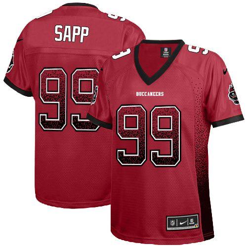 Nike Buccaneers #99 Warren Sapp Red Team Color Women's Stitched NFL Elite Drift Fashion Jersey Nike Buccaneers #99 Warren Sapp Red Team Color Women's Stitched NFL Elite Drift Fashion Jersey