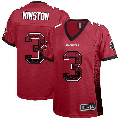 Nike Buccaneers #3 Jameis Winston Red Team Color Women's Stitched NFL Elite Drift Fashion Jersey Nike Buccaneers #3 Jameis Winston Red Team Color Women's Stitched NFL Elite Drift Fashion Jersey