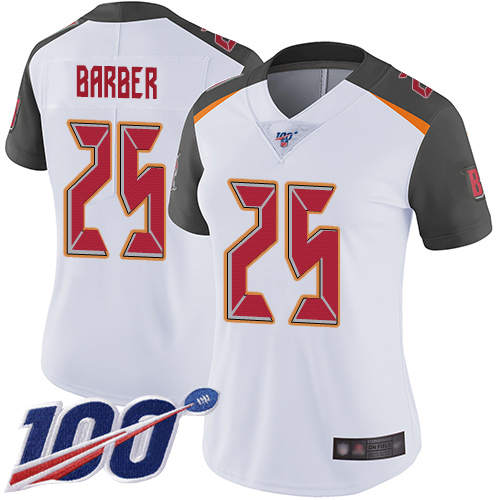 Nike Buccaneers #25 Peyton Barber White Women's Stitched NFL 100th Season Vapor Limited Jersey Nike Buccaneers #25 Peyton Barber White Women's Stitched NFL 100th Season Vapor Limited Jersey