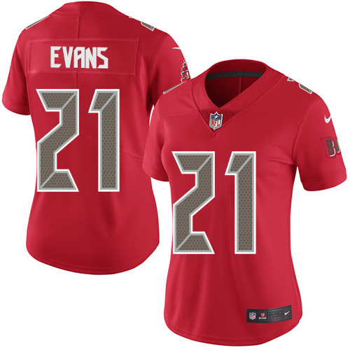 Nike Buccaneers #21 Justin Evans Red Women's Stitched NFL Limited Rush Jersey Nike Buccaneers #21 Justin Evans Red Women's Stitched NFL Limited Rush Jersey
