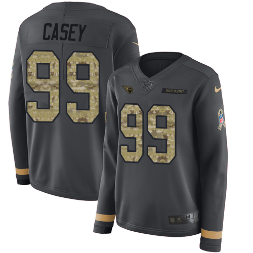 Nike Titans #99 Jurrell Casey Anthracite Salute to Service Women's Stitched NFL Limited Therma Long Sleeve Jersey Nike Titans #99 Jurrell Casey Anthracite Salute to Service Women's Stitched NFL Limited Therma Long Sleeve Jersey