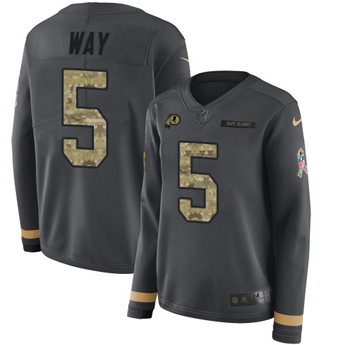 Nike Redskins #5 Tress Way Anthracite Salute to Service Women's Stitched NFL Limited Therma Long Sleeve Jersey Nike Redskins #5 Tress Way Anthracite Salute to Service Women's Stitched NFL Limited Therma Long Sleeve Jersey