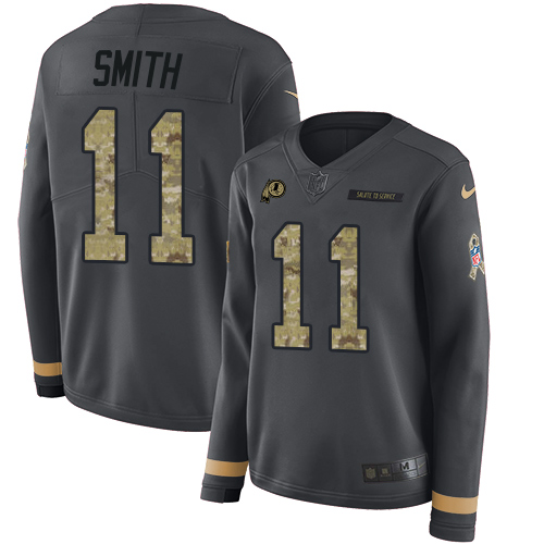 Nike Redskins #11 Alex Smith Anthracite Salute to Service Women's Stitched NFL Limited Therma Long Sleeve Jersey Nike Redskins #11 Alex Smith Anthracite Salute to Service Women's Stitched NFL Limited Therma Long Sleeve Jersey