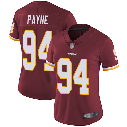 Nike Redskins #94 Da'Ron Payne Burgundy Red Team Color Women's Stitched NFL Vapor Untouchable Limited Jersey