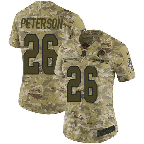 Nike Redskins #26 Adrian Peterson Camo Women's Stitched NFL Limited 2018 Salute to Service Jersey Nike Redskins #26 Adrian Peterson Camo Women's Stitched NFL Limited 2018 Salute to Service Jersey