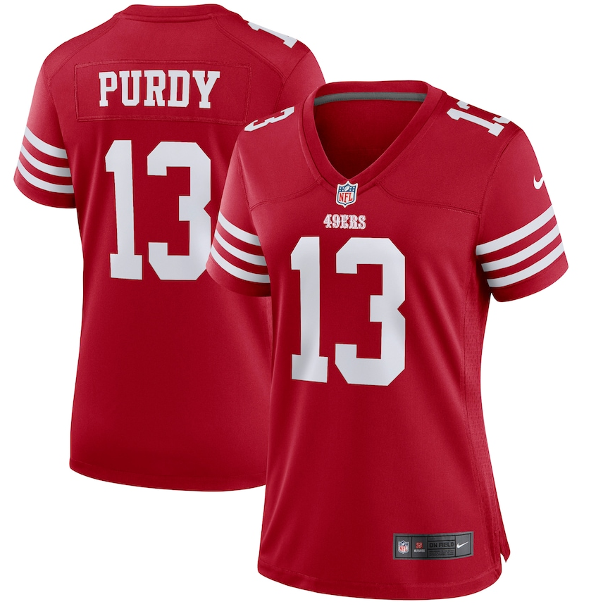 San Francisco 49ers #13 Brock Purdy Red Women's Stitched Game Jersey San Francisco 49ers #13 Brock Purdy Red Women's Stitched Game Jersey
