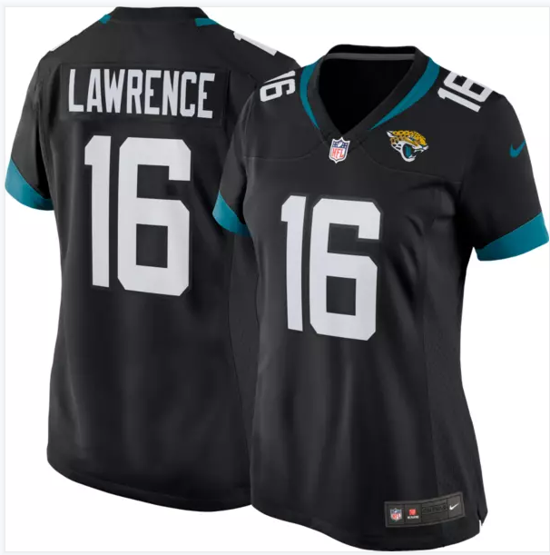 Jaguars #16 Trevor Lawrence Black Team Color Women's Stitched Game Jersey Jaguars #16 Trevor Lawrence Black Team Color Women's Stitched Game Jersey