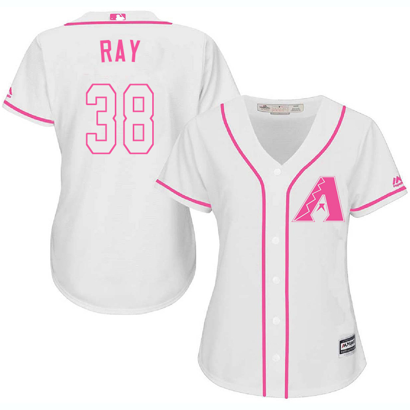 Diamondbacks #38 Robbie Ray White/Pink Fashion Women's Stitched MLB Jersey Diamondbacks #38 Robbie Ray White/Pink Fashion Women's Stitched MLB Jersey