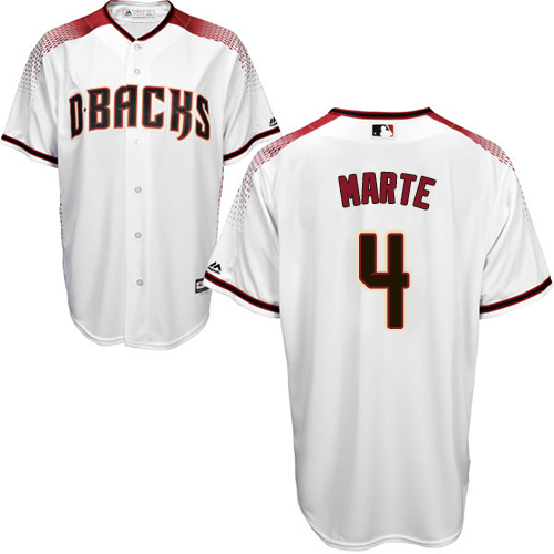 Diamondbacks #4 Ketel Marte White/Crimson Home Women's Stitched MLB Jersey