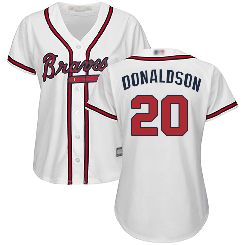 Braves #20 Josh Donaldson White Home Women's Stitched MLB Jersey Braves #20 Josh Donaldson White Home Women's Stitched MLB Jersey
