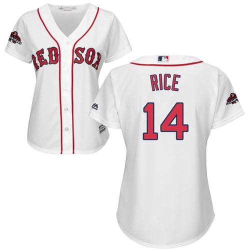 Red Sox #14 Jim Rice White Home 2018 World Series Champions Women's Stitched MLB Jersey Red Sox #14 Jim Rice White Home 2018 World Series Champions Women's Stitched MLB Jersey