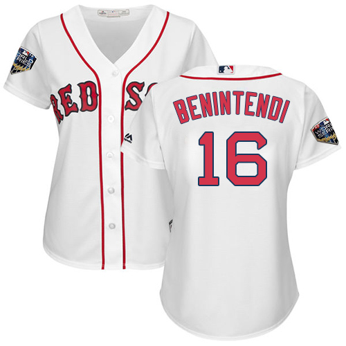 Red Sox #16 Andrew Benintendi White Home 2018 World Series Women's Stitched MLB Jersey Red Sox #16 Andrew Benintendi White Home 2018 World Series Women's Stitched MLB Jersey