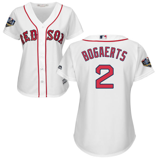 Red Sox #2 Xander Bogaerts White Home 2018 World Series Women's Stitched MLB Jersey Red Sox #2 Xander Bogaerts White Home 2018 World Series Women's Stitched MLB Jersey