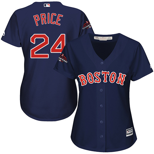 Red Sox #24 David Price Navy Blue Alternate 2018 World Series Champions Women's Stitched MLB Jersey Red Sox #24 David Price Navy Blue Alternate 2018 World Series Champions Women's Stitched MLB Jersey