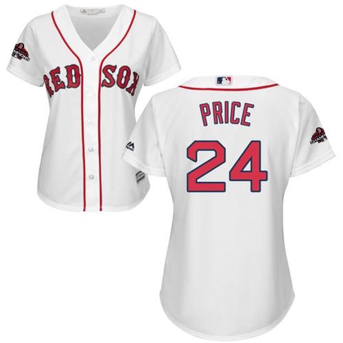 Red Sox #24 David Price White Home 2018 World Series Champions Women's Stitched MLB Jersey Red Sox #24 David Price White Home 2018 World Series Champions Women's Stitched MLB Jersey