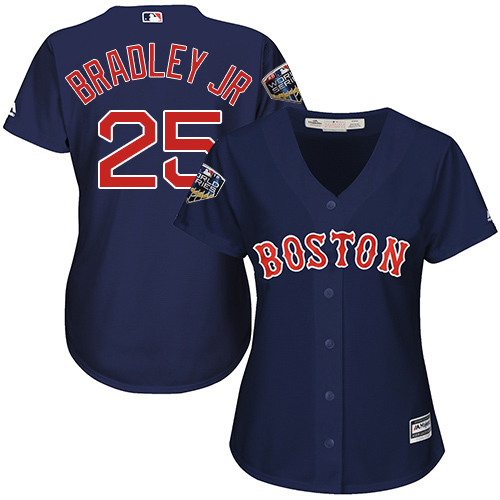 Red Sox #25 Jackie Bradley Jr Navy Blue Alternate 2018 World Series Women's Stitched MLB Jersey Red Sox #25 Jackie Bradley Jr Navy Blue Alternate 2018 World Series Women's Stitched MLB Jersey