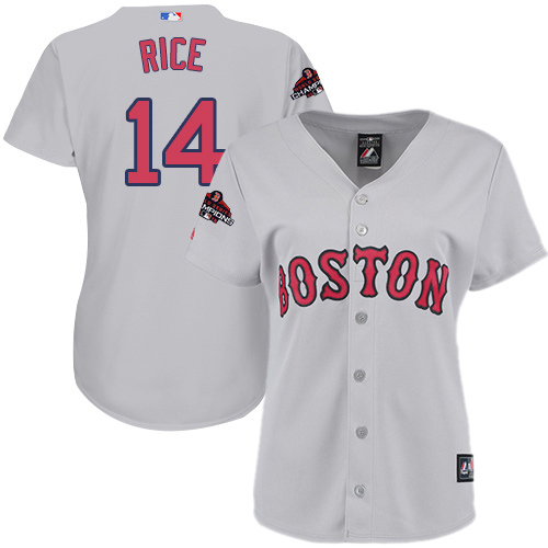 Red Sox #14 Jim Rice Grey Road 2018 World Series Champions Women's Stitched MLB Jersey Red Sox #14 Jim Rice Grey Road 2018 World Series Champions Women's Stitched MLB Jersey