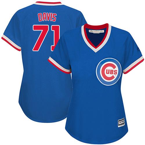 Cubs #71 Wade Davis Blue Cooperstown Women's Stitched MLB Jersey Cubs #71 Wade Davis Blue Cooperstown Women's Stitched MLB Jersey