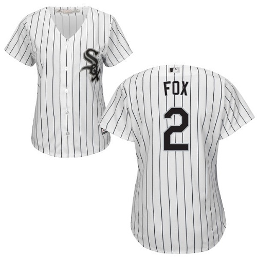 White Sox #2 Nellie Fox White(Black Strip) Home Women's Stitched MLB Jersey White Sox #2 Nellie Fox White(Black Strip) Home Women's Stitched MLB Jersey