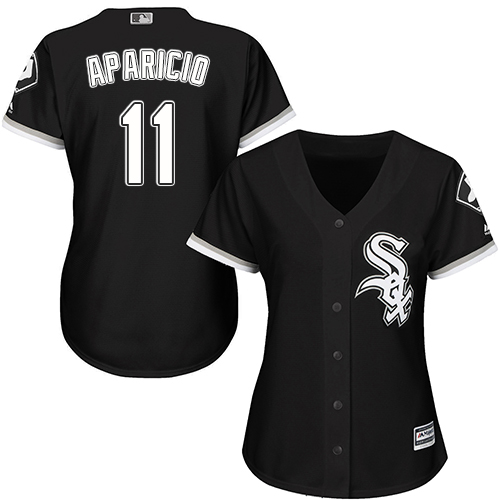 White Sox #11 Luis Aparicio Black Alternate Women's Stitched MLB Jersey White Sox #11 Luis Aparicio Black Alternate Women's Stitched MLB Jersey