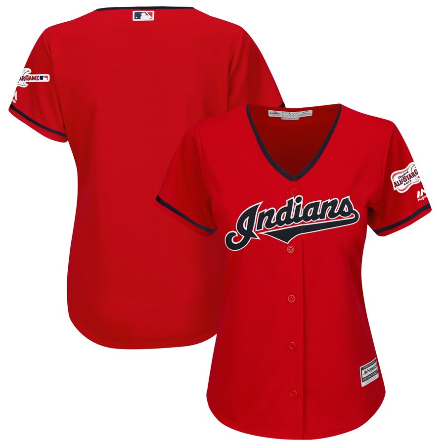 Cleveland Indians Blank Majestic Women's Alternate 2019 All-Star Game Patch Cool Base Team Jersey Scarlet Cleveland Indians Blank Majestic Women's Alternate 2019 All-Star Game Patch Cool Base Team Jersey Scarlet