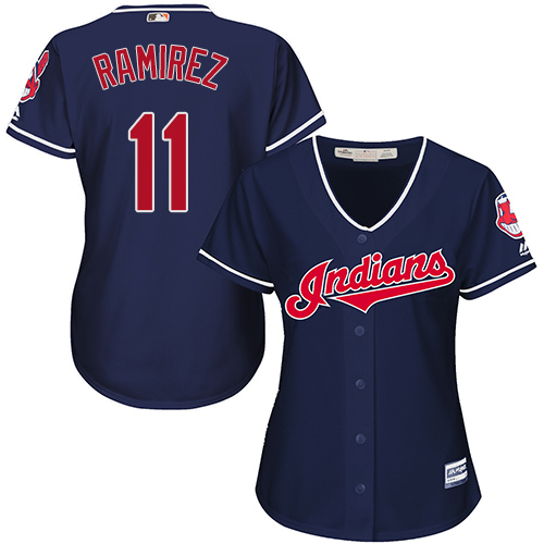 Indians #11 Jose Ramirez Navy Blue Alternate Women's Stitched MLB Jersey Indians #11 Jose Ramirez Navy Blue Alternate Women's Stitched MLB Jersey
