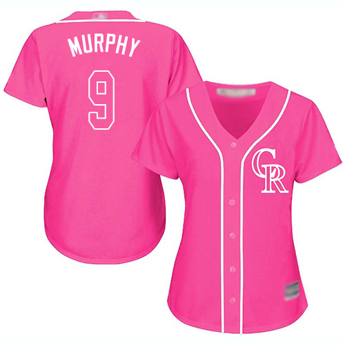Rockies #9 Daniel Murphy Pink Fashion Women's Stitched MLB Jersey Rockies #9 Daniel Murphy Pink Fashion Women's Stitched MLB Jersey