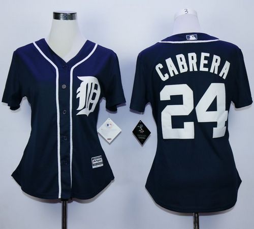 Tigers #24 Miguel Cabrera Navy Blue Women's Fashion Stitched MLB Jersey Tigers #24 Miguel Cabrera Navy Blue Women's Fashion Stitched MLB Jersey
