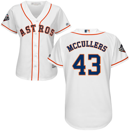 Astros #43 Lance McCullers White Home 2019 World Series Bound Women's Stitched MLB Jersey Astros #43 Lance McCullers White Home 2019 World Series Bound Women's Stitched MLB Jersey