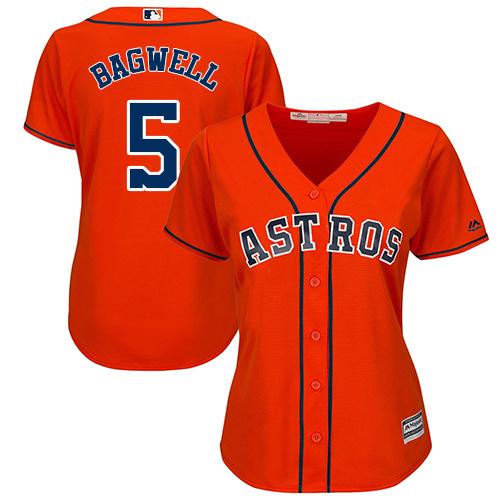 Astros #5 Jeff Bagwell Orange Alternate Women's Stitched MLB Jersey Astros #5 Jeff Bagwell Orange Alternate Women's Stitched MLB Jersey