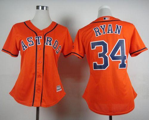 Astros #34 Nolan Ryan Orange Alternate Women's Stitched MLB Jersey Astros #34 Nolan Ryan Orange Alternate Women's Stitched MLB Jersey