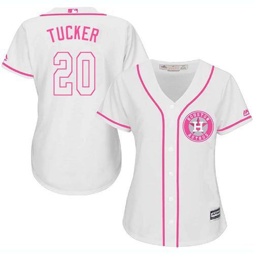 Astros #20 Preston Tucker White/Pink Fashion Women's Stitched MLB Jersey Astros #20 Preston Tucker White/Pink Fashion Women's Stitched MLB Jersey