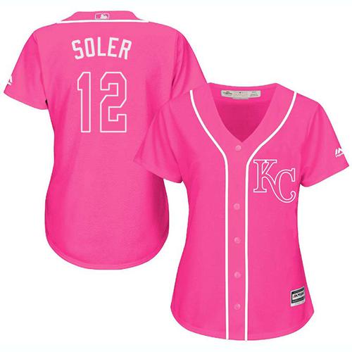 Royals #12 Jorge Soler Pink Fashion Women's Stitched MLB Jersey Royals #12 Jorge Soler Pink Fashion Women's Stitched MLB Jersey