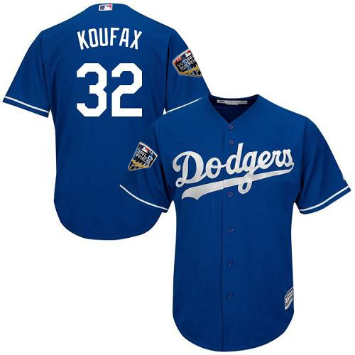 Dodgers #32 Sandy Koufax Blue Alternate 2018 World Series Women's Stitched MLB Jersey Dodgers #32 Sandy Koufax Blue Alternate 2018 World Series Women's Stitched MLB Jersey