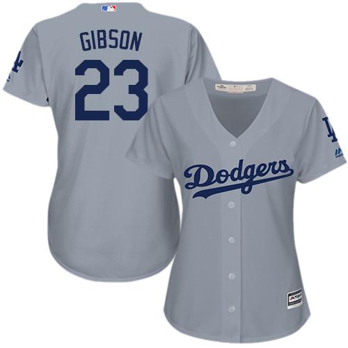 Dodgers #23 Kirk Gibson Grey Alternate Road Women's Stitched MLB Jersey Dodgers #23 Kirk Gibson Grey Alternate Road Women's Stitched MLB Jersey